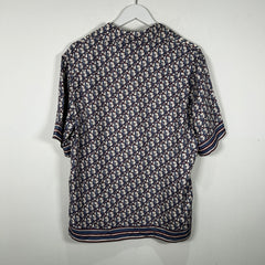Dior Oblique Monogram Silk Button Up Shirt Size 38