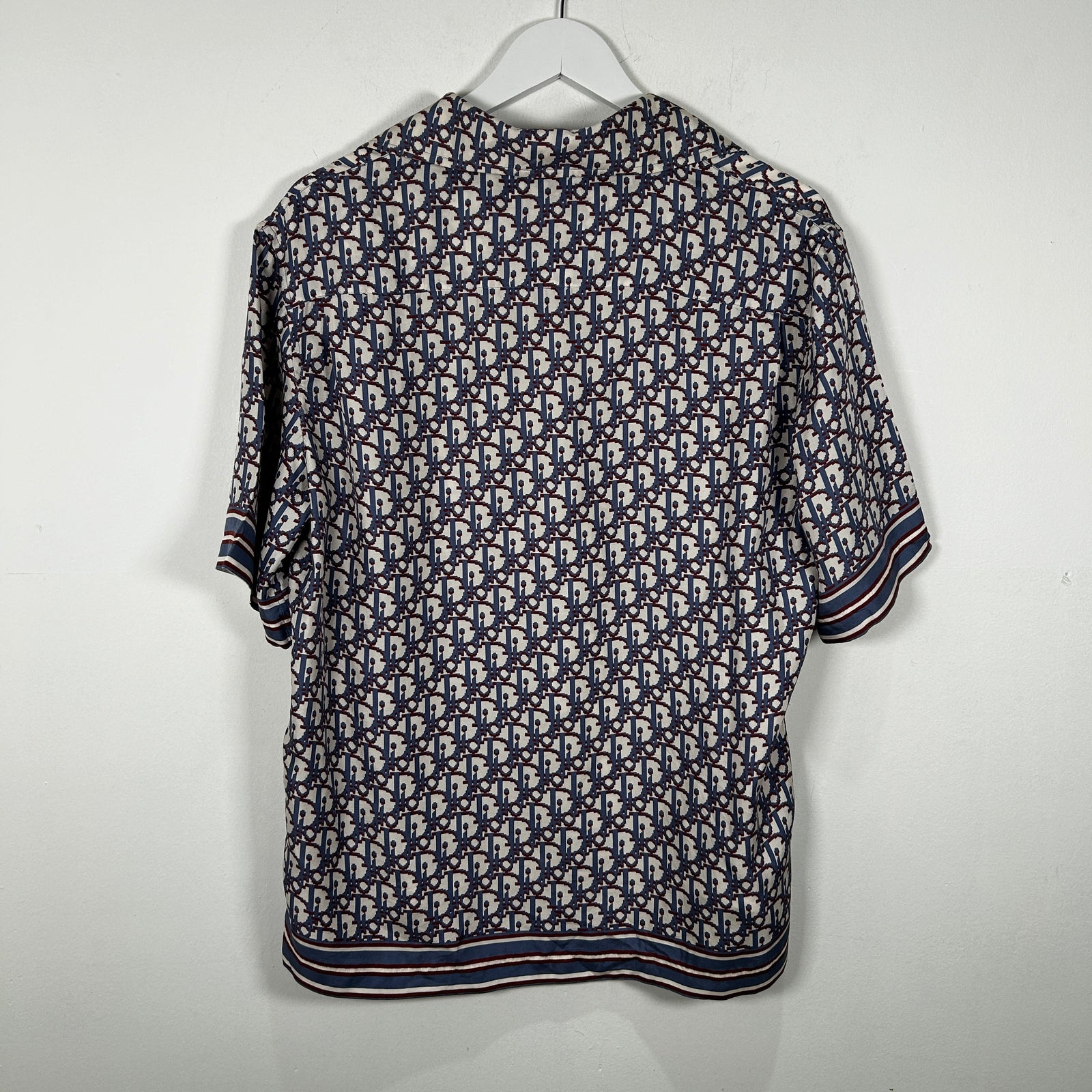 Dior Oblique Monogram Silk Button Up Shirt Size 38