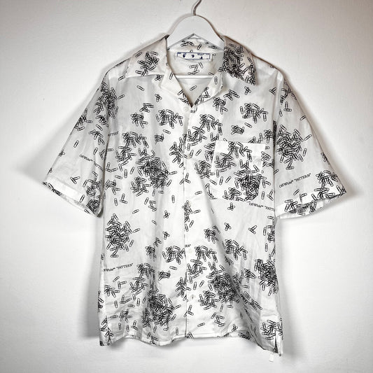 Off-White Paper Clip Button Up Shirt Size L