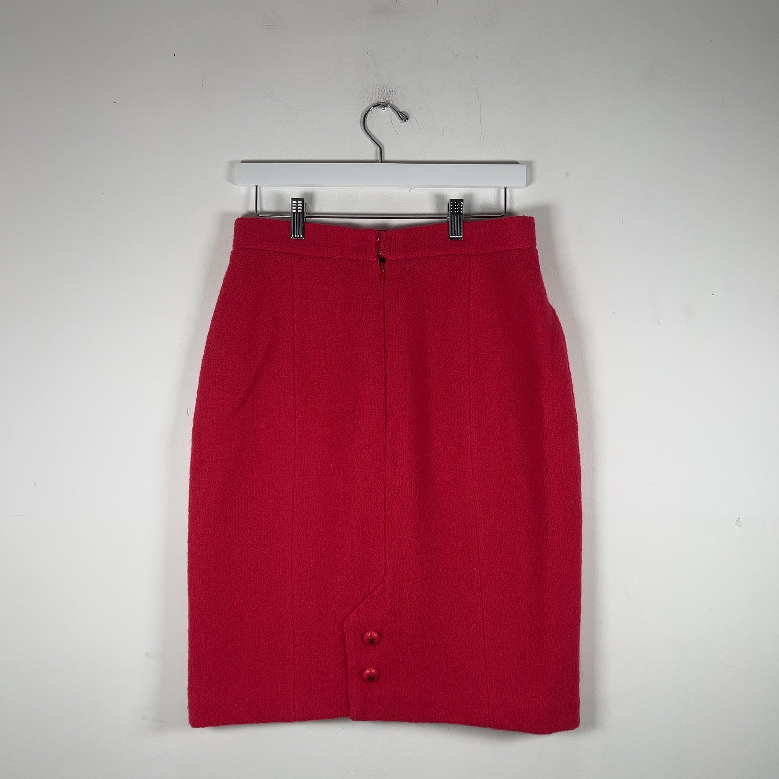 Chanel Pink Vintage Bouclé Wool Skirt Size S