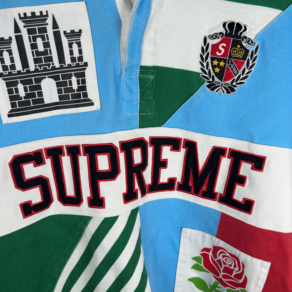 Supreme Rose Patch Rugby 1/4 button Shirt