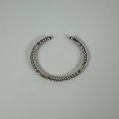 David Yurman Onyx & Diamond Cable Cuff Bracelet