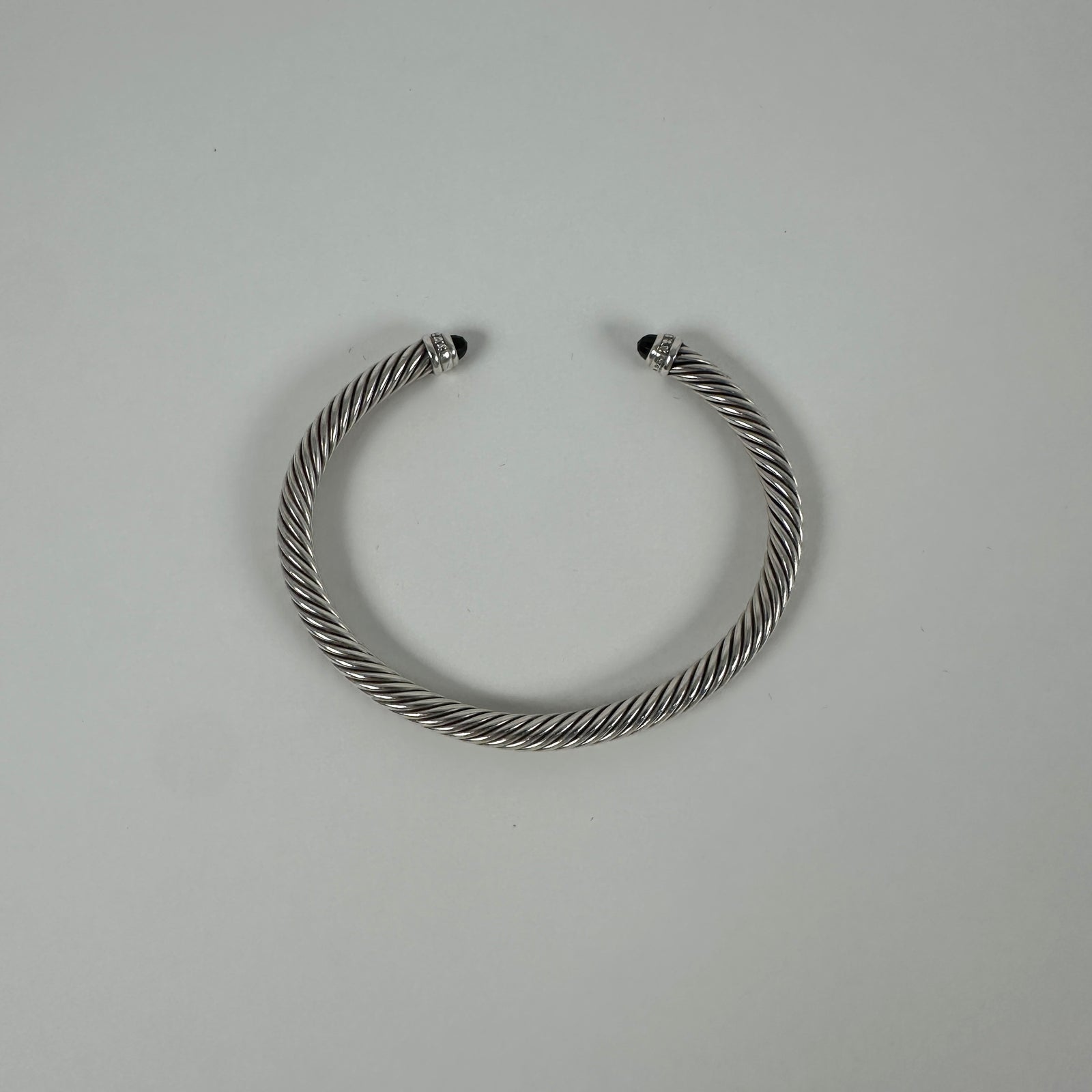David Yurman Onyx & Diamond Cable Cuff Bracelet