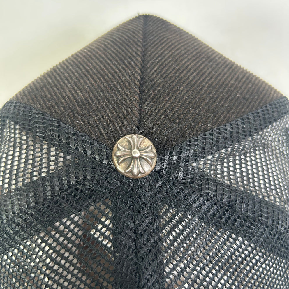 Chrome Hearts Black/Gold CH Hollywood Corduroy Trucker Hat