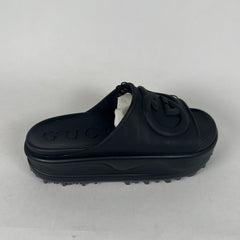 Gucci Interlocking G Slide Sandel Black Size 36