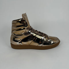 Saint Laurent SL/10H Court Bronze Shiny High Tops Size 41