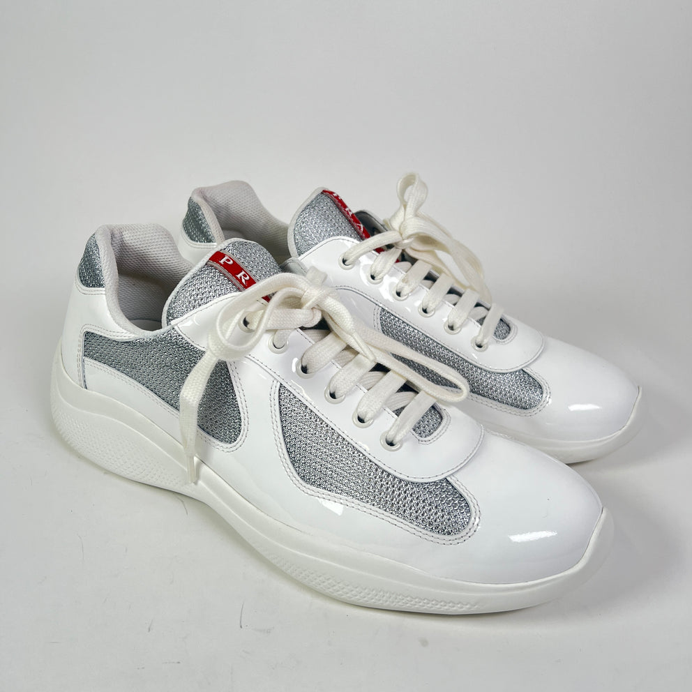 Prada White Patent Leather America Cups