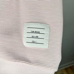 Thom Browne Pink Ribbed 4-Bar Polo Size 2