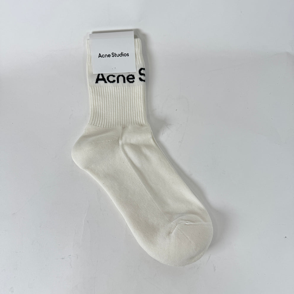 Acne Studios Cream Logo Socks