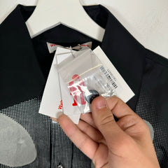 Walter Van Beirendock Black Fiction Button Up Shirt Size L