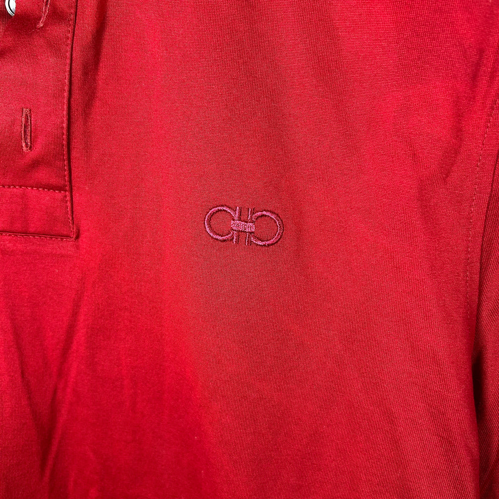 Ferrgamo Burgandy Longsleeve Polo Size S