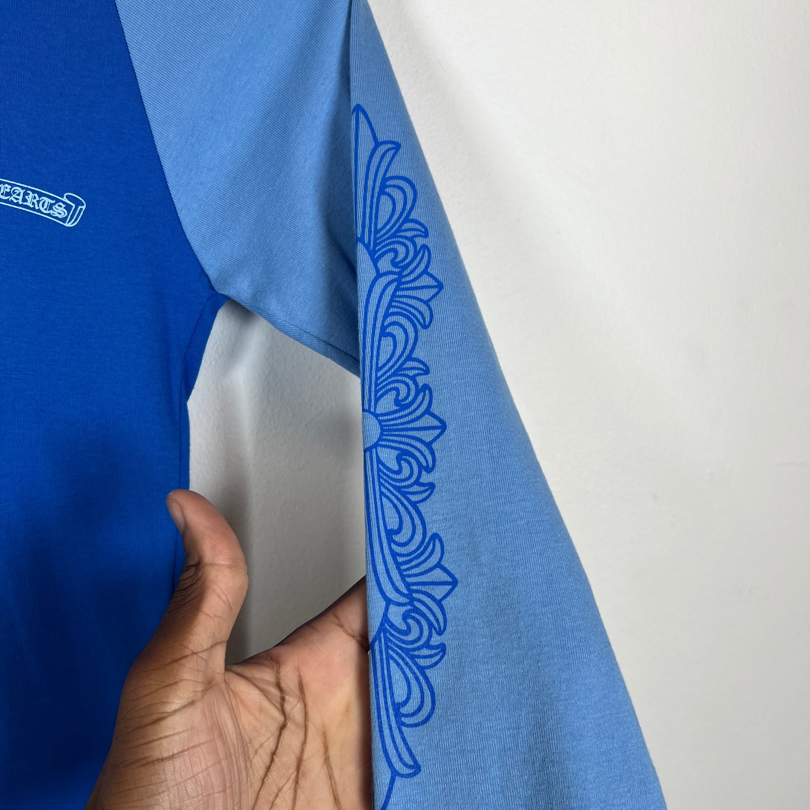 Chrome Hearts Baby Blue Floral Long Sleeve Size M