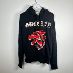 Gucci Black Red Wolf Hoodie Size XS