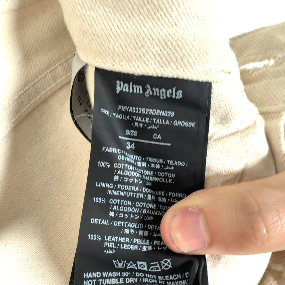 Palm Angels Silver Coated Denim Jeans