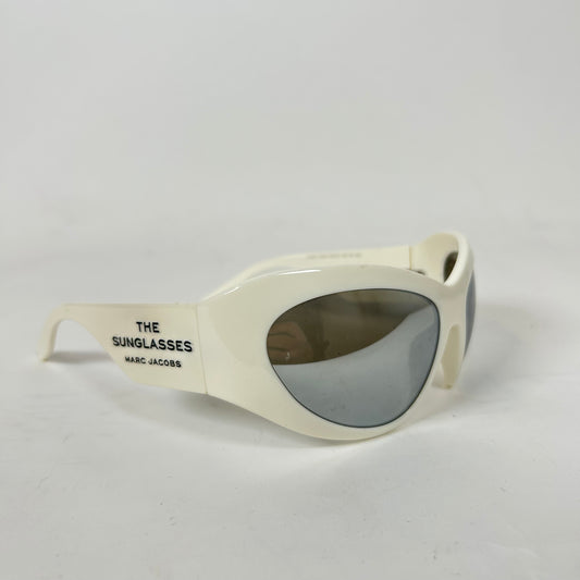 Marc Jacobs White Warped Sunglasses