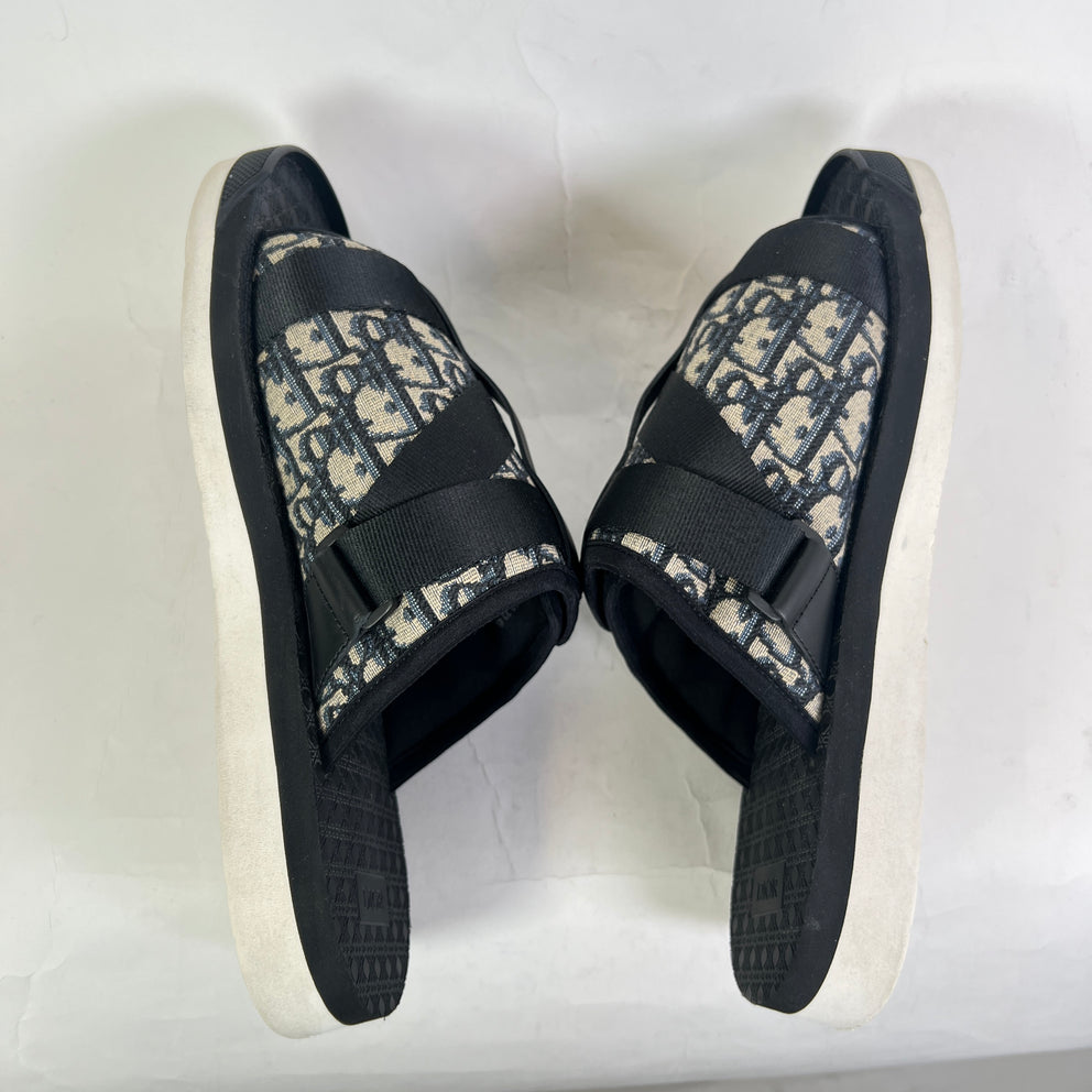 Dior Black/Beige Oblique Alpha Sandals Size 45