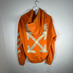 Off-White Orange 'Tape' Logo Hoodie Size XXL