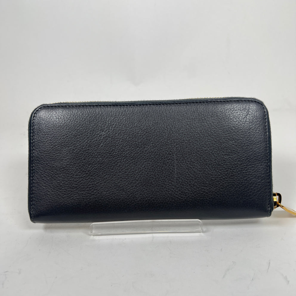 Saint Laurent Grey Zip-Around Wallet