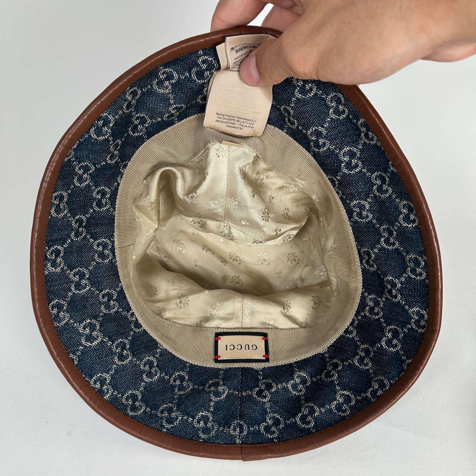 Gucci Denim Monogram Bucket Hat Size M