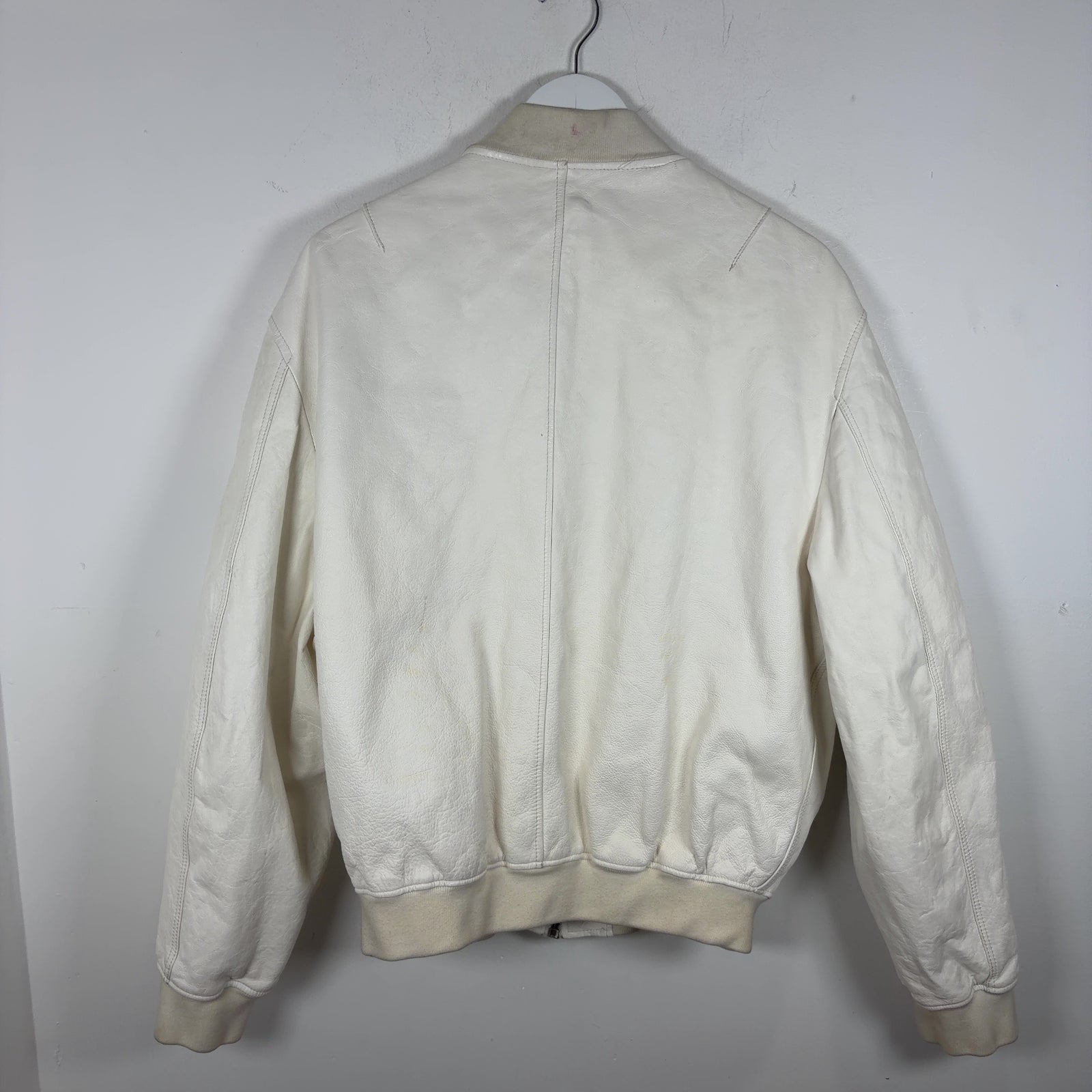 Raf Simons SS23 White Leather Bomber Jacket