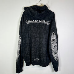 Chrome Hearts Black Cemetery Cross Floral Zip-Up Hoodie Size XL