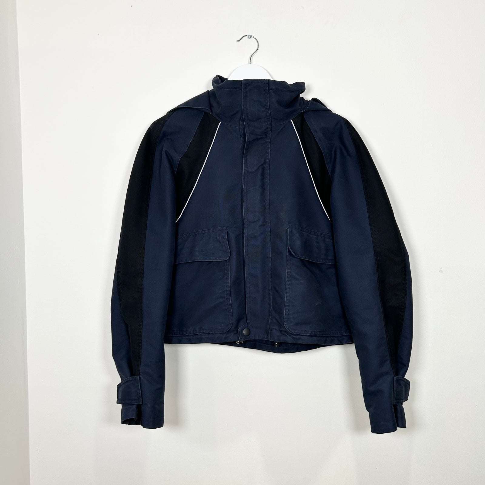 Balenciaga Cropped Blue Parka Jacket Size 46
