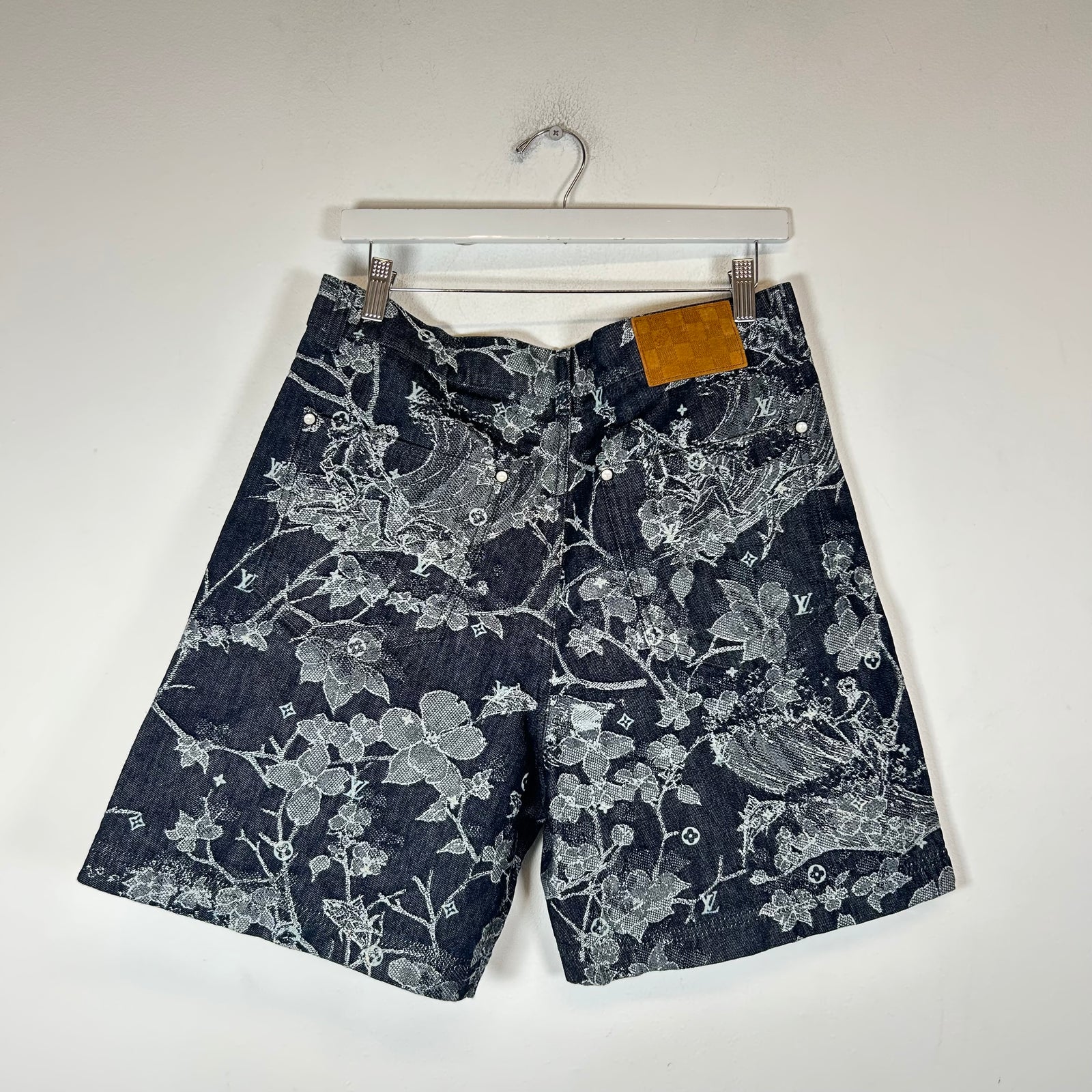 Louis Vuitton Floral Jacquard Denim Shorts Size 32
