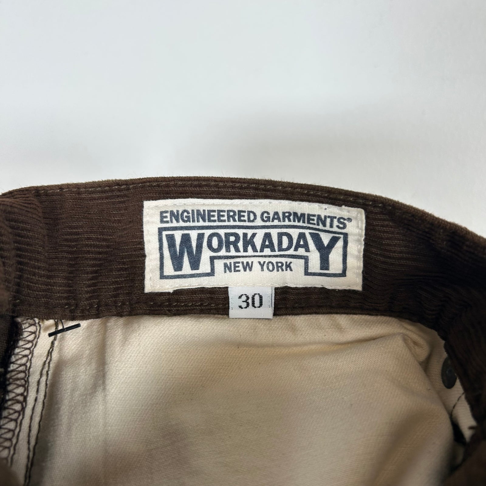 Engineered Garments Brown Workdaday Corduroy Pants Size 30