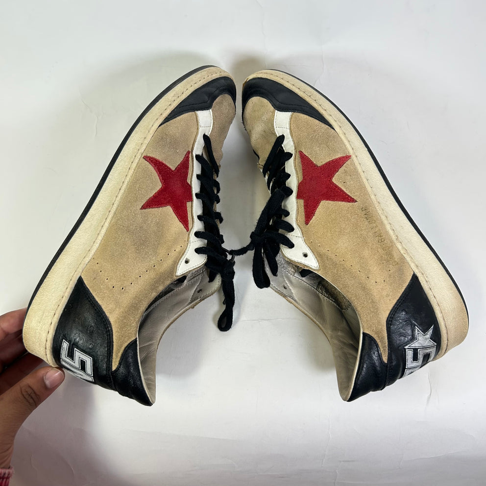 Golden Goose Beige/Black Suede Ball Star Sneaker Size 44