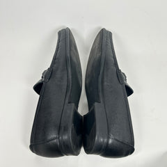 Ferragamo Black Pebble Leather Loafers Size 12