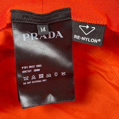 Prada Orange Nylon Logo Bucket Hat Size M
