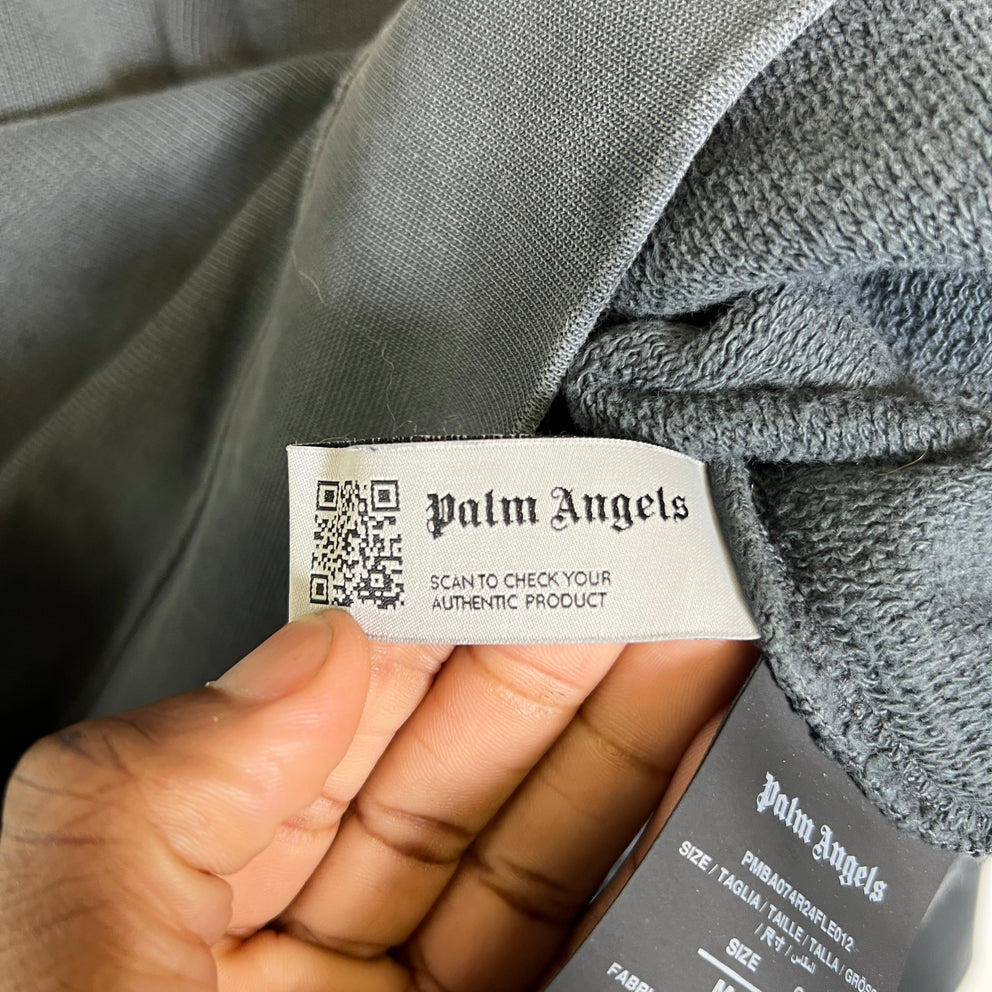 Palm Angels Washed Grey City Crewneck Sweatshirt