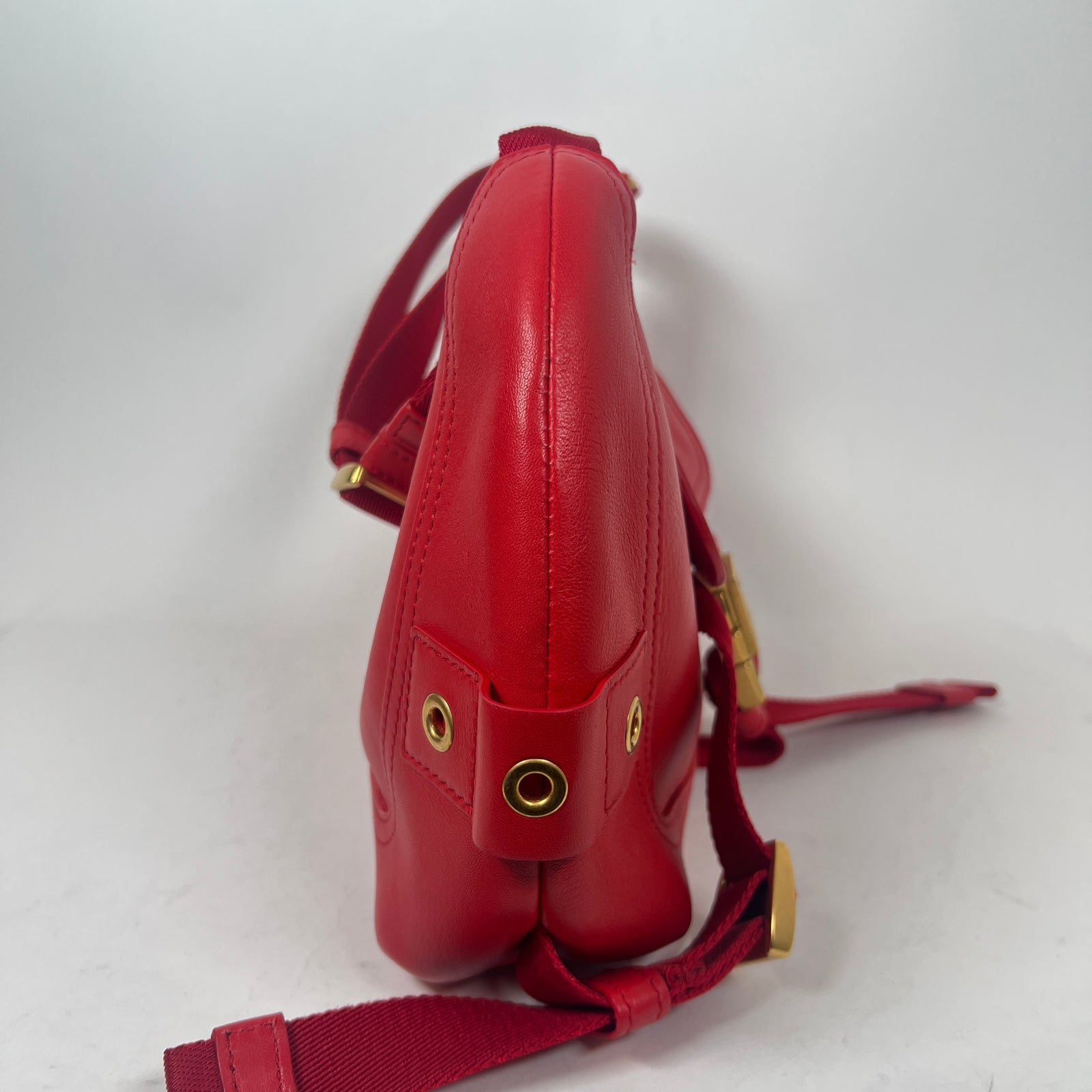 Balmain SS22 Red Calfskin Small Major Shoulder Bag