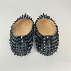 Christian Louboutin Black Patent Studded Flats Size 38