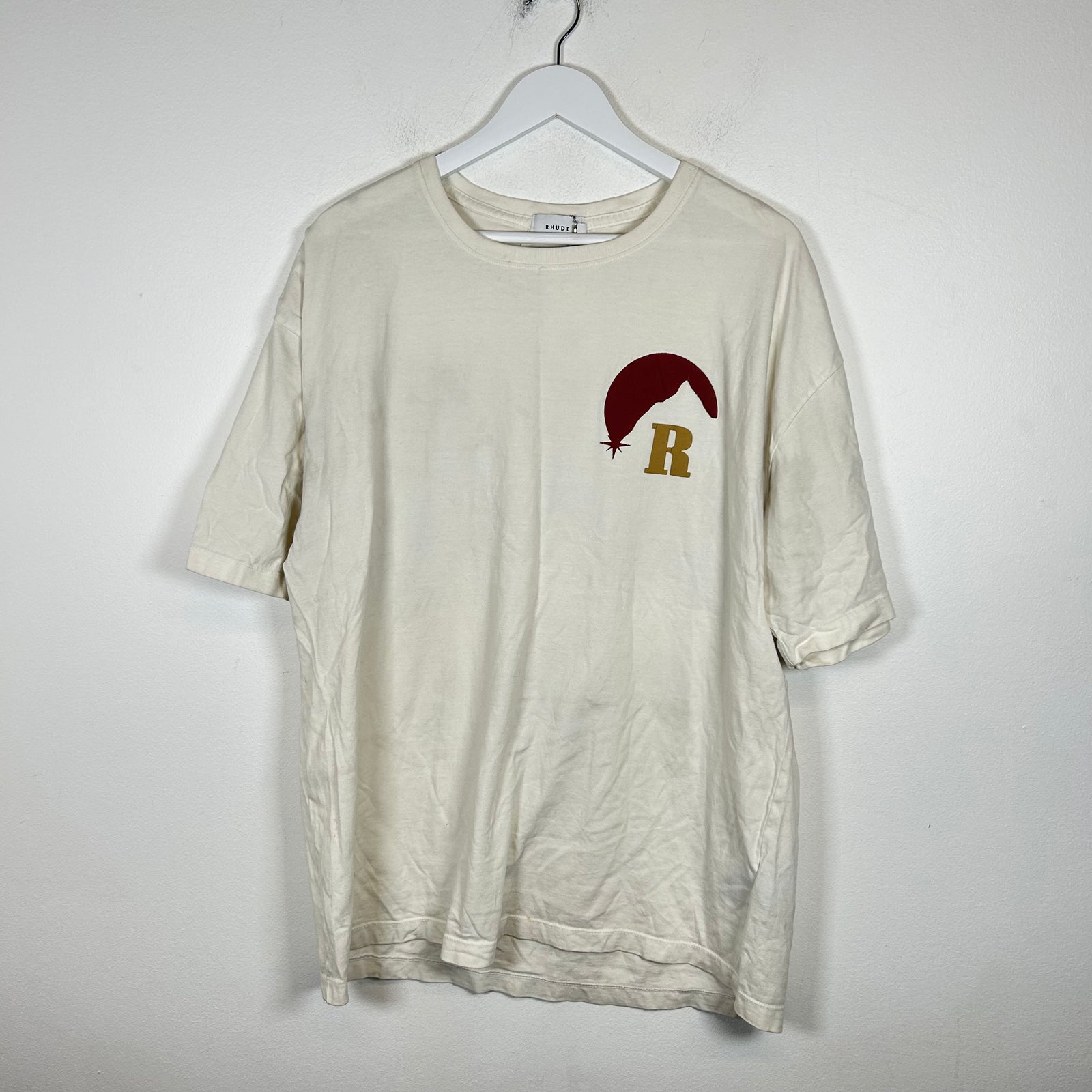 Rhude White/Maroon Moonlight Tee Size L