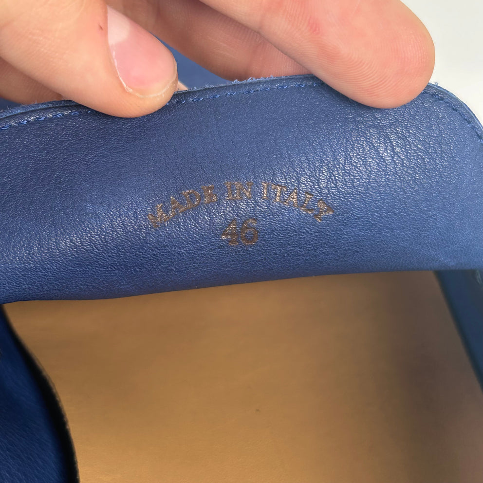 Loro Piana Blue Summer Walk Suede Loafers Size 46