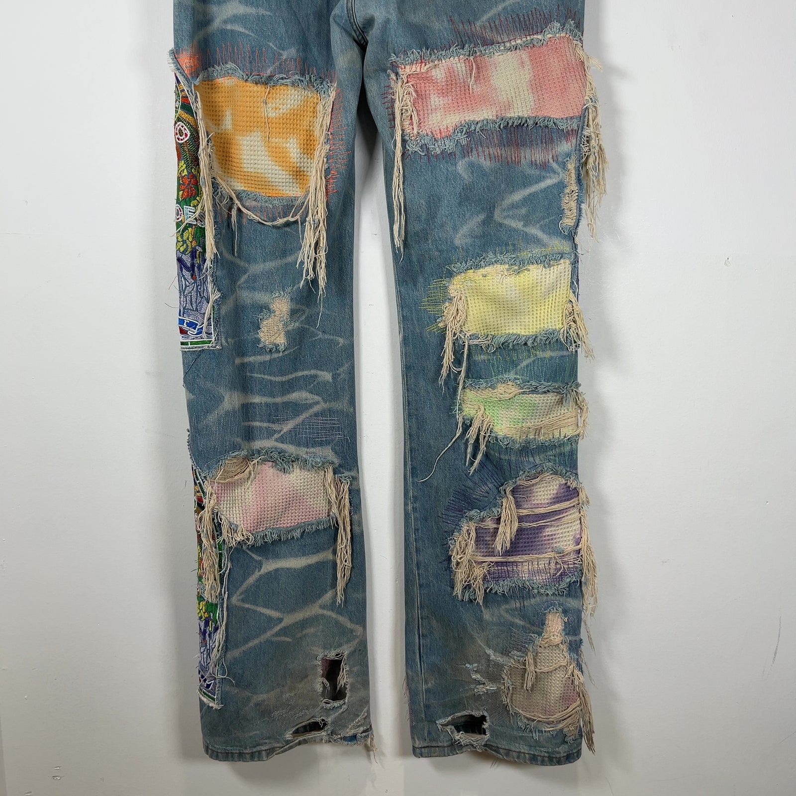 Who Decides War Distressed Stained Glass Window Pane Jeans