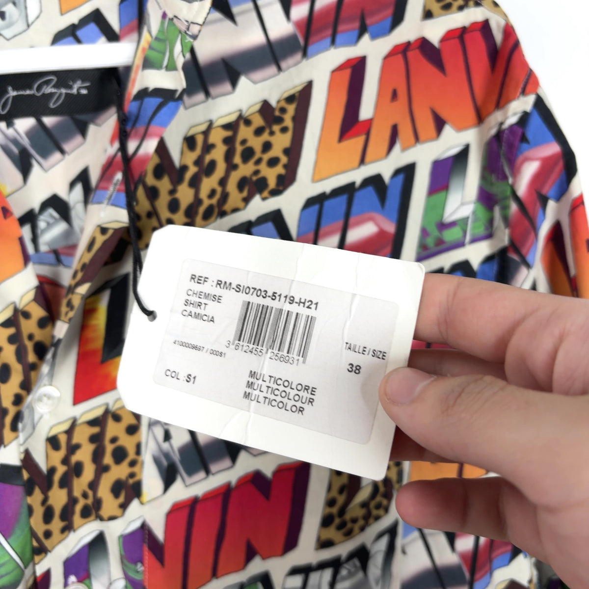 Lanvin Multi Print Logo Button Up Shirt