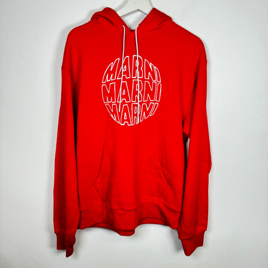 Marni Red Circular Logo Hoodie Size S