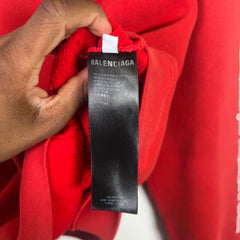 Balenciaga Red Maison Fondee 1917 Wide Fit Hoodie Size 2