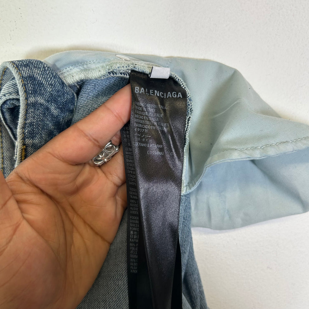 Balenciaga FW22 Lost Tape Flared Denim Jeans