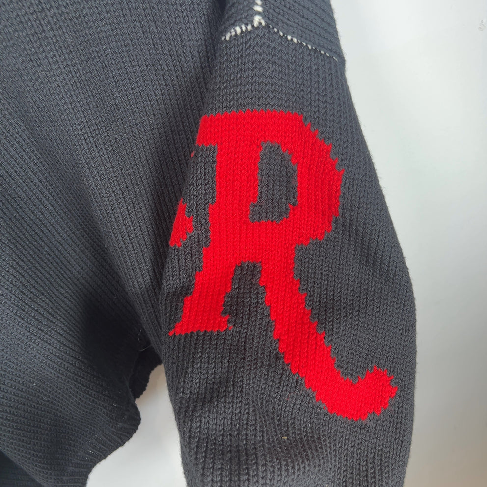 Raf Simons 'R' Heavy Knit Cropped Sweater