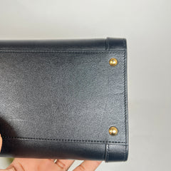 Gucci Black Diana Bamboo Handle Leather Tote Bag