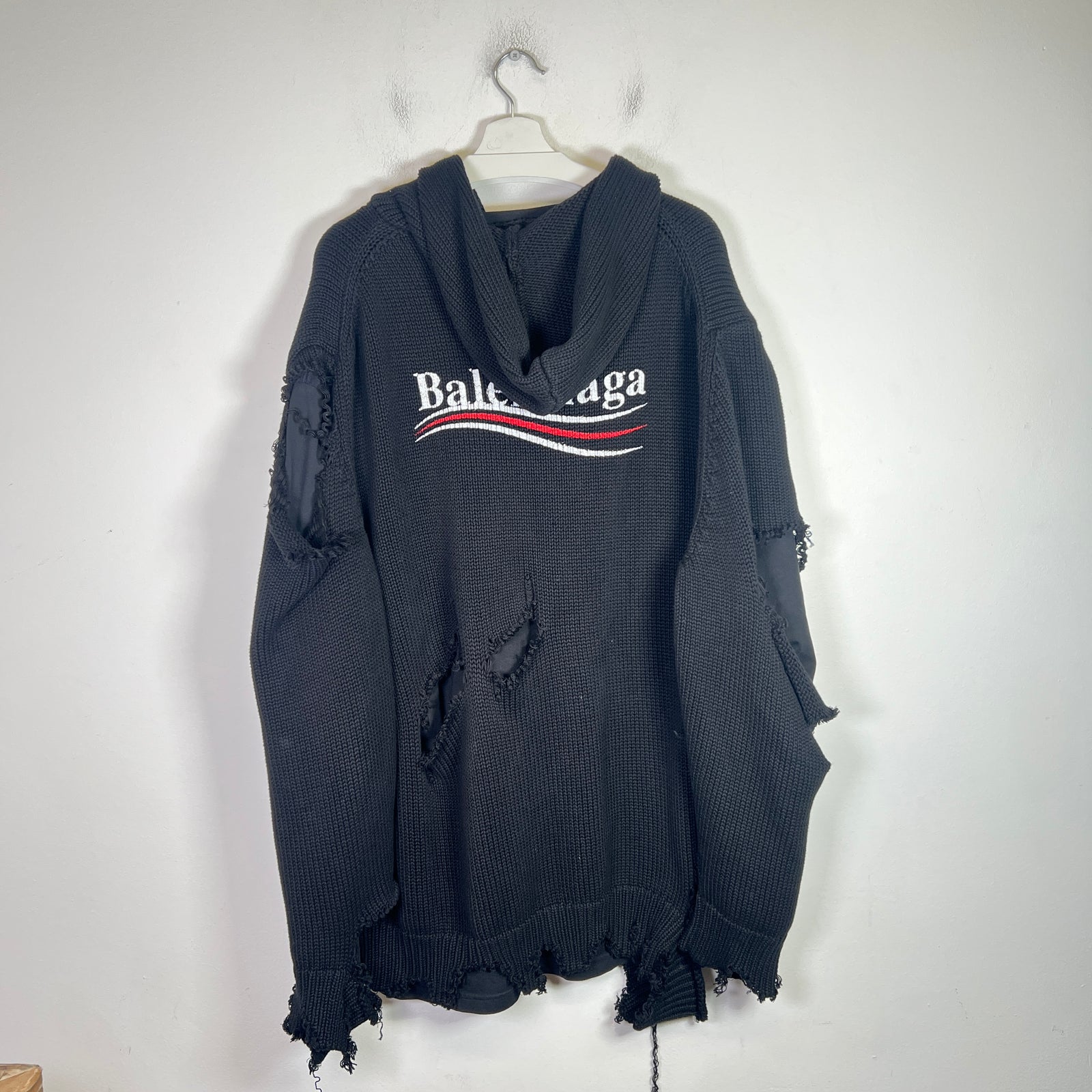 Balenciaga Campaign Destroyed Layered Knit Hoodie