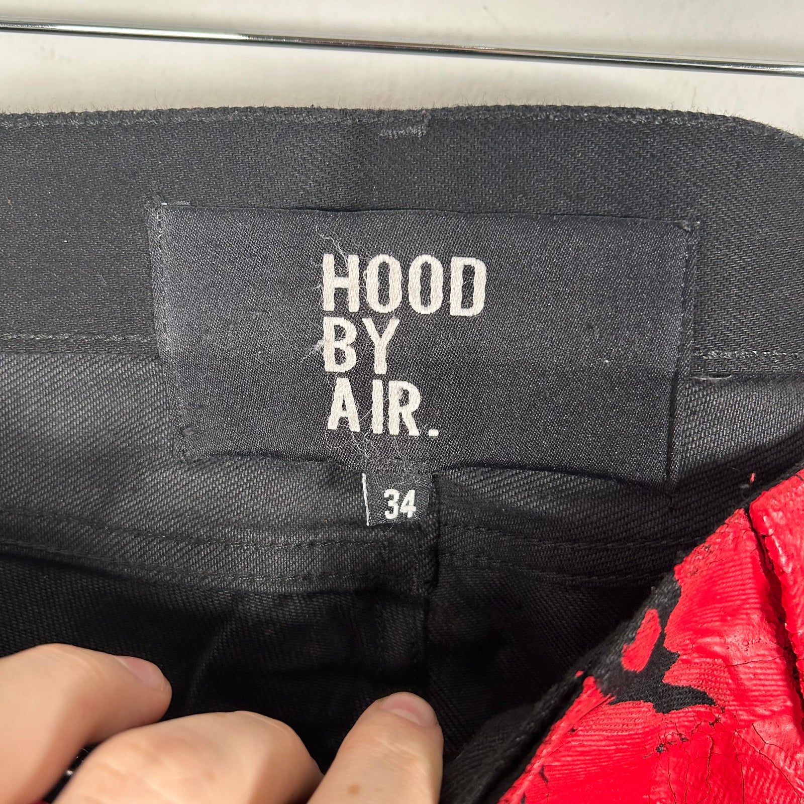 Hood By Air Logo Cracked Paint Jeans Size 34