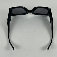 Chanel Black Acetate Calfskin Polarized Square Sunglasses