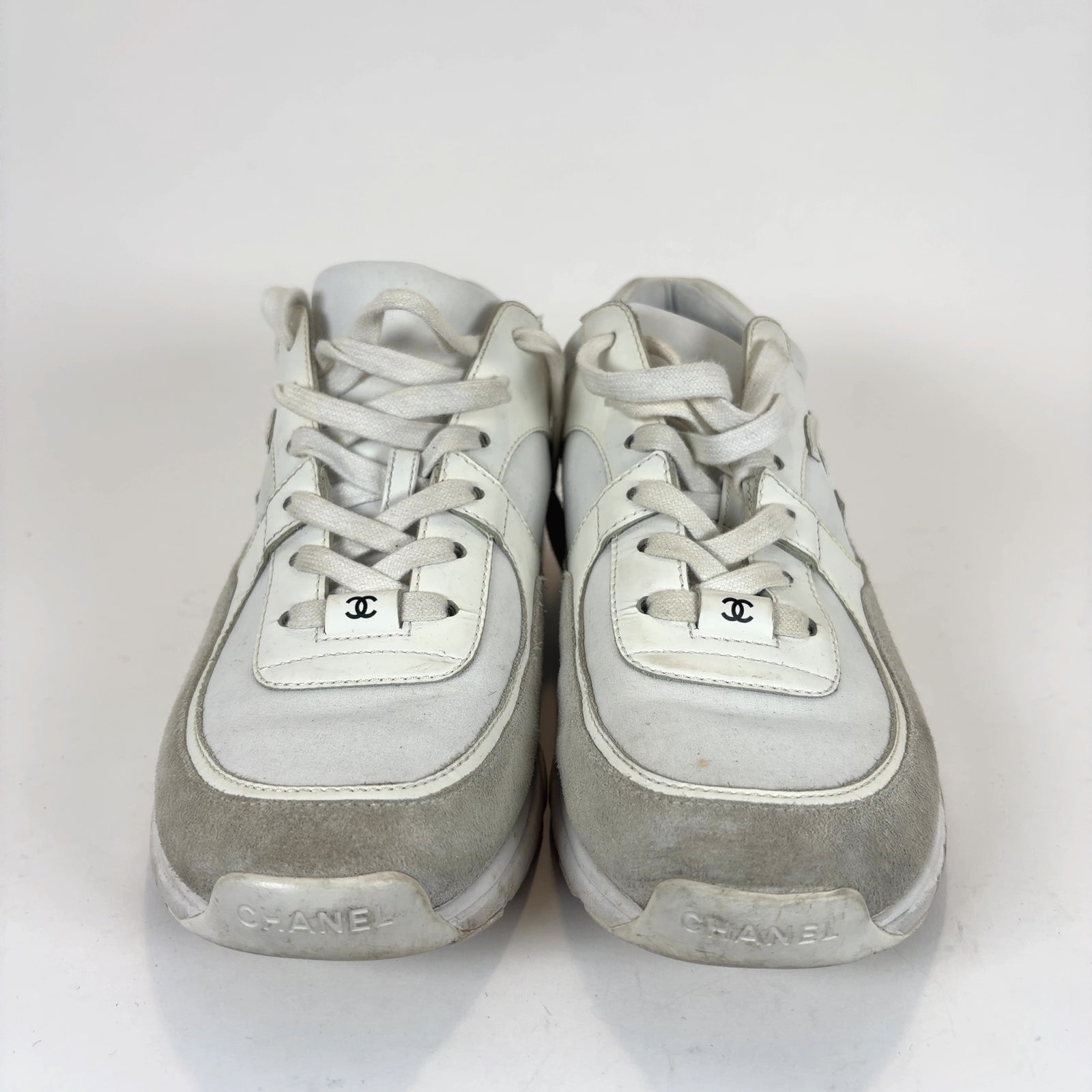 Chanel White Interlocking C Trainers