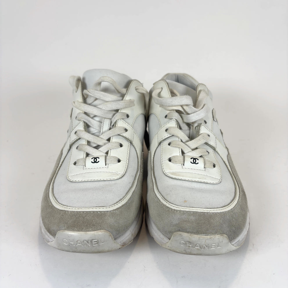 Chanel White Interlocking C Trainers