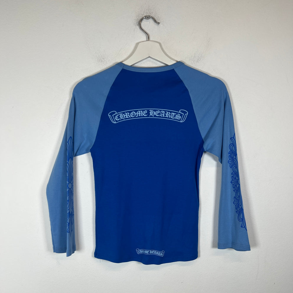 Chrome Hearts Baby Blue Floral Long Sleeve Size L