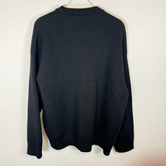 Burberry Black Wool V Cut Sweater Size L